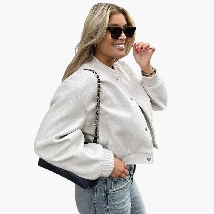 Damen Kurzjacke mit Knöpfen und Fronttaschen