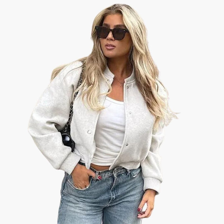 Damen Kurzjacke mit Knöpfen und Fronttaschen