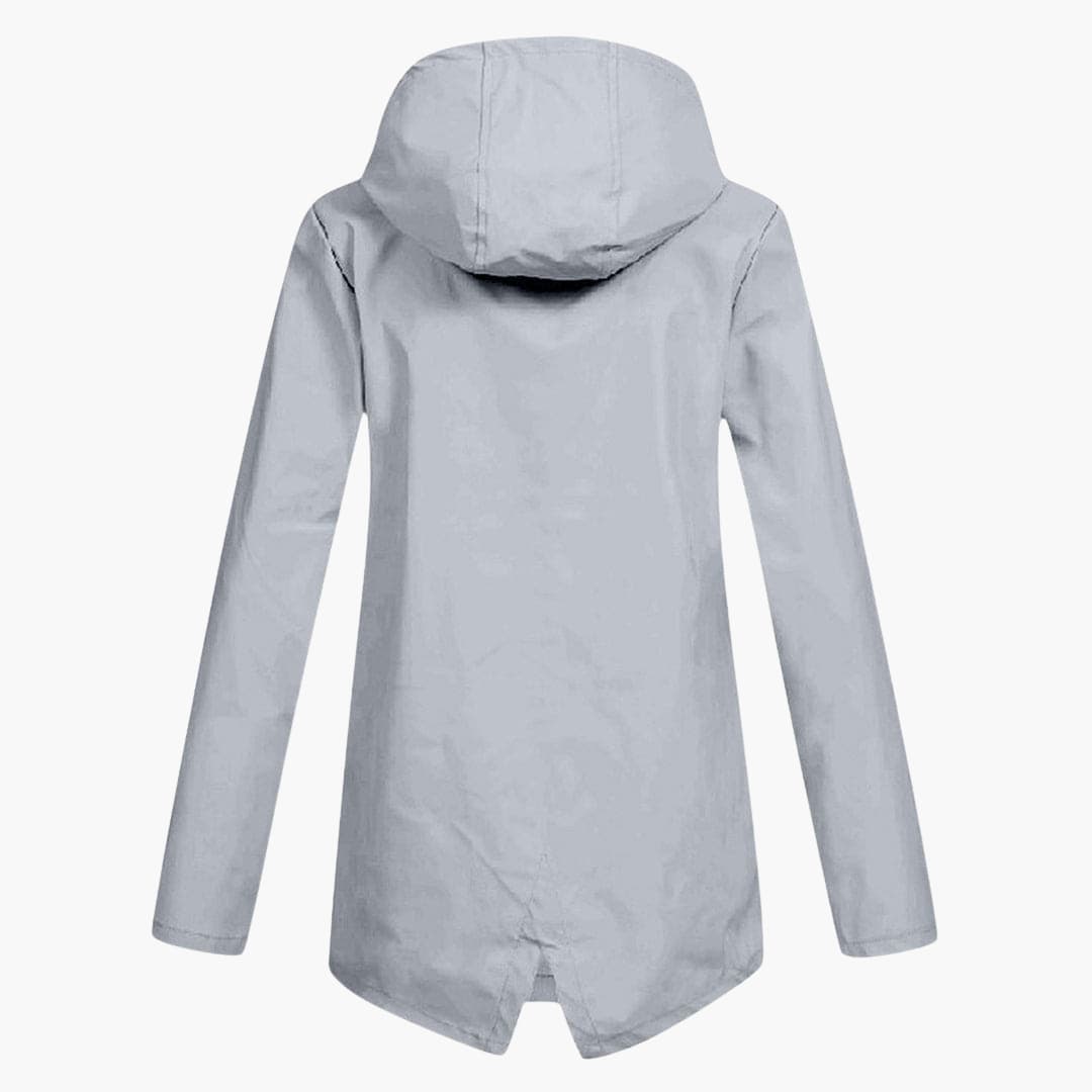 Damen Kurzregenjacke mit Kapuze und Reißverschluss