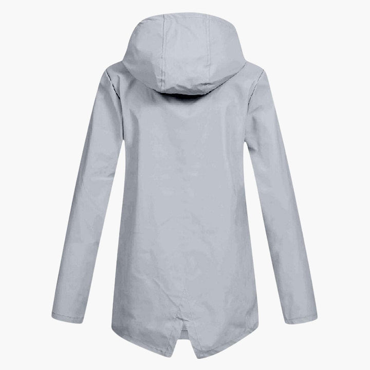 Damen Kurzregenjacke mit Kapuze und Reißverschluss