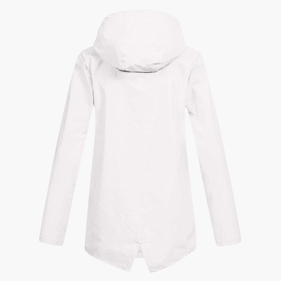 Damen Kurzregenjacke mit Kapuze und Reißverschluss