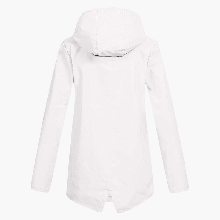 Damen Kurzregenjacke mit Kapuze und Reißverschluss