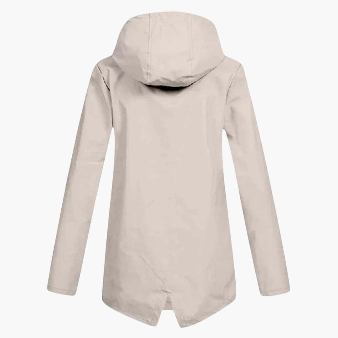 Damen Kurzregenjacke mit Kapuze und Reißverschluss