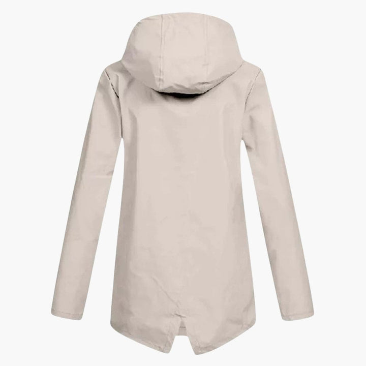 Damen Kurzregenjacke mit Kapuze und Reißverschluss