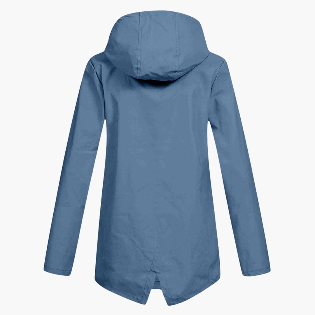 Damen Kurzregenjacke mit Kapuze und Reißverschluss