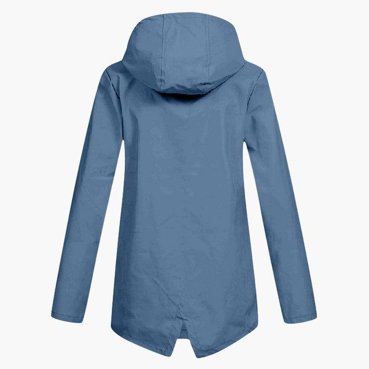 Damen Kurzregenjacke mit Kapuze und Reißverschluss