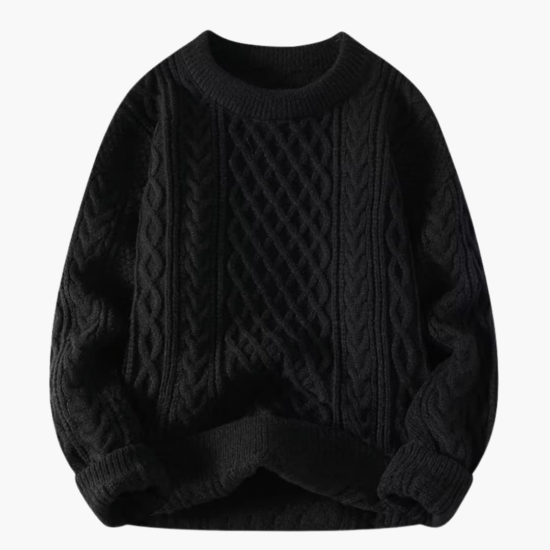 Damen Pullover mit Rundhalsausschnitt und Zopfmuster