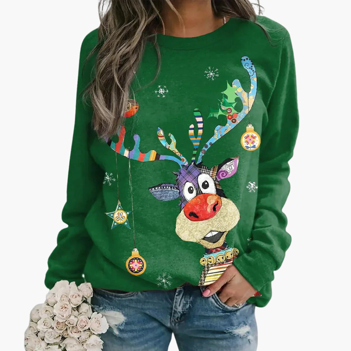 Damen Pullover mit Rundhalsausschnitt und gerippter Oberfläche