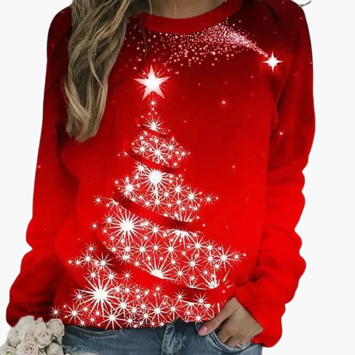 Damen Pullover mit Rundhalsausschnitt und gerippter Oberfläche