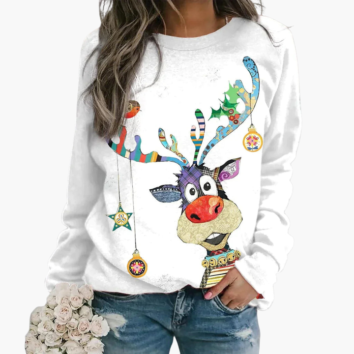 Damen Pullover mit Rundhalsausschnitt und gerippter Oberfläche
