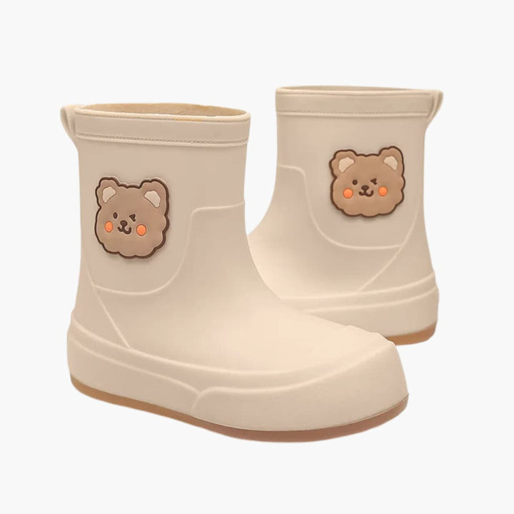 Damen Regenstiefel mit Bärenmotiv und strukturierter Sohle