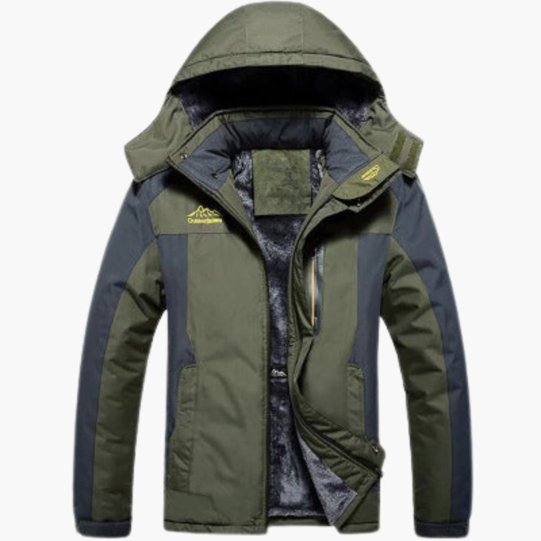 Damen Skijacke mit Kapuze, Reißverschluss und mehreren Taschen