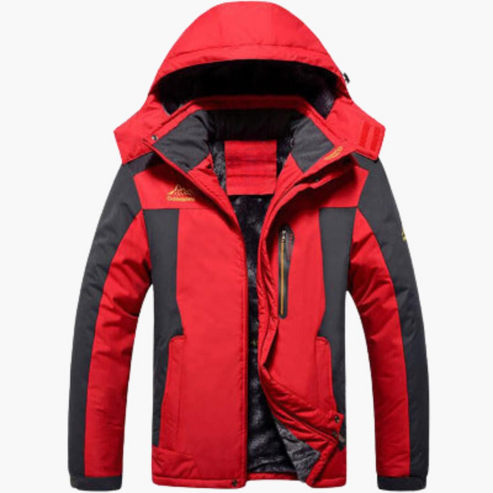 Damen Skijacke mit Kapuze, Reißverschluss und mehreren Taschen