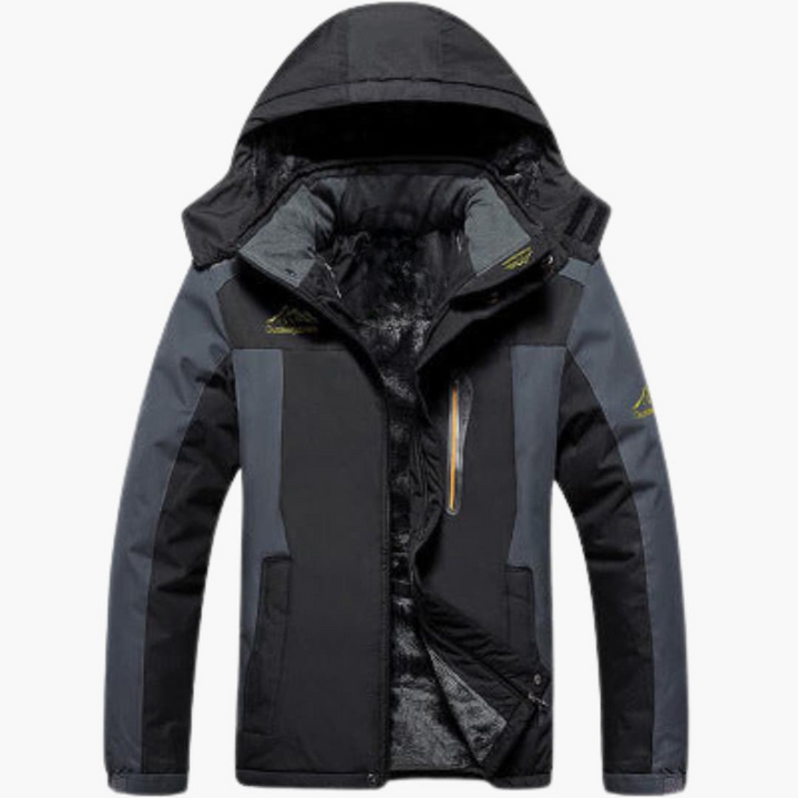 Damen Skijacke mit Kapuze, Reißverschluss und mehreren Taschen