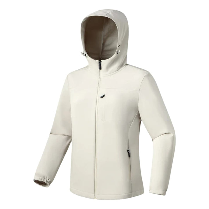 Damen Softshelljacke mit Kapuze und durchgehendem Reißverschluss