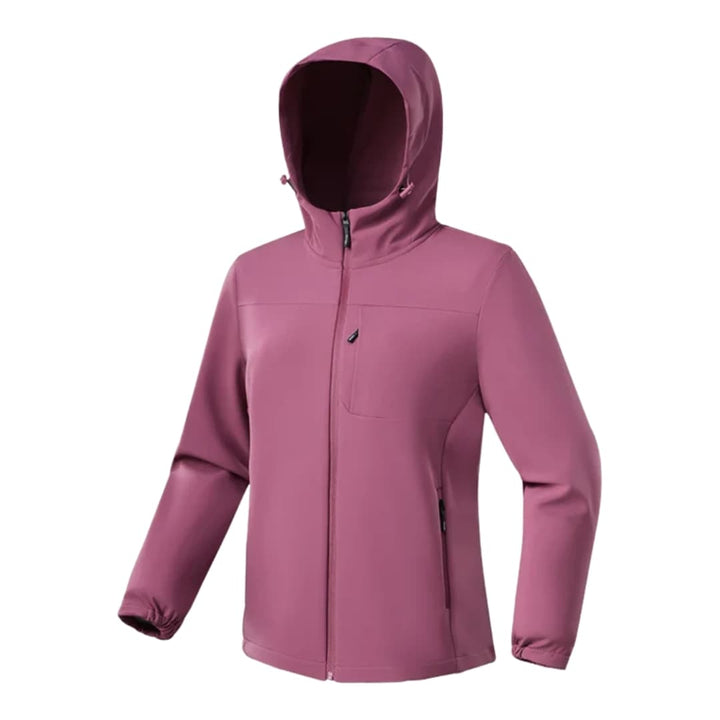 Damen Softshelljacke mit Kapuze und durchgehendem Reißverschluss