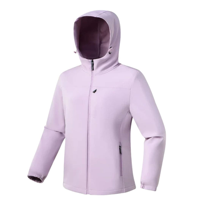 Damen Softshelljacke mit Kapuze und durchgehendem Reißverschluss