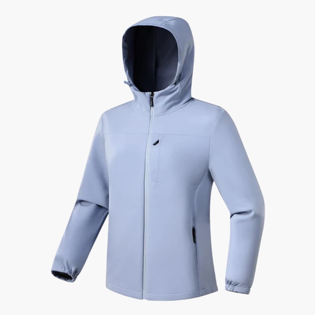 Damen Softshelljacke mit Kapuze und durchgehendem Reißverschluss