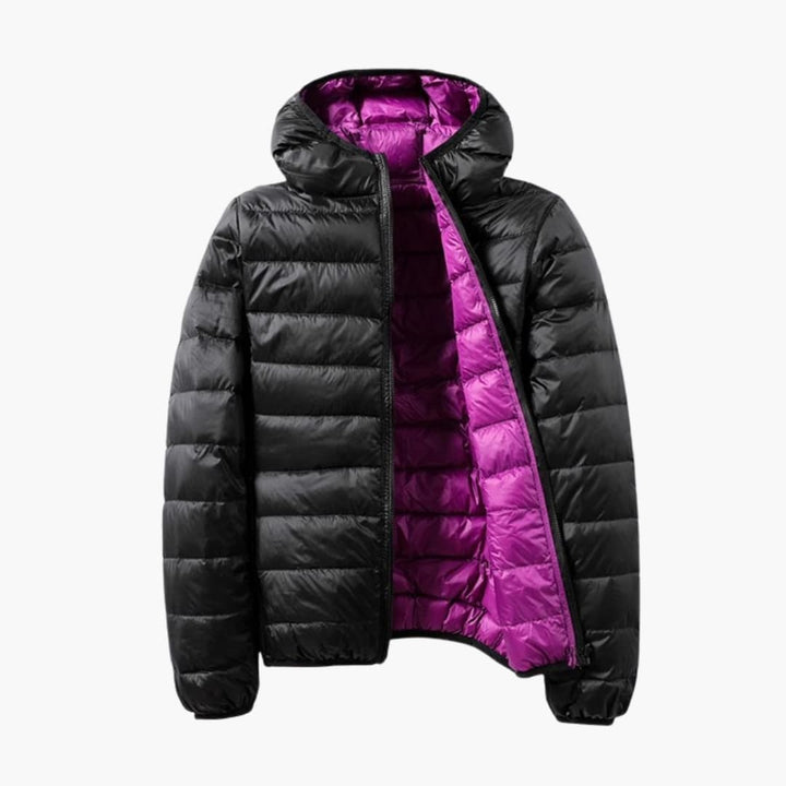 Damen Steppjacke mit Kapuze und Reißverschluss