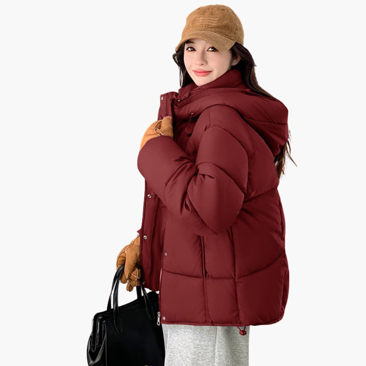 Damen Steppjacke mit Kapuze und Reißverschluss