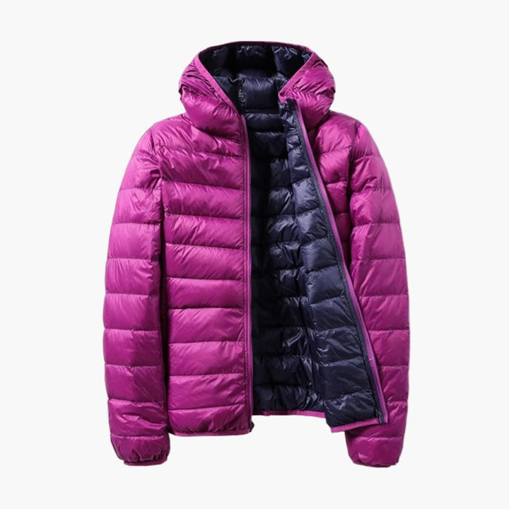 Damen Steppjacke mit Kapuze und Reißverschluss