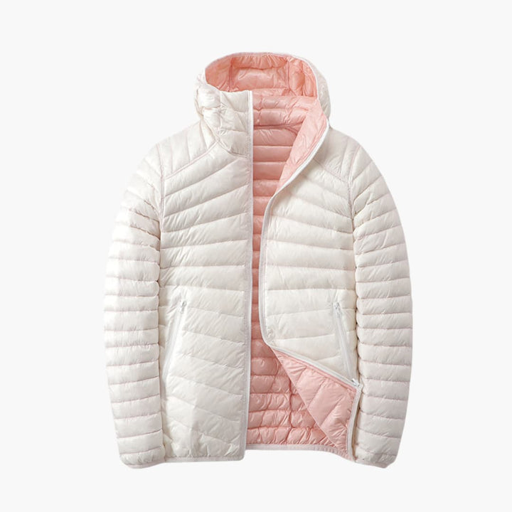 Damen Steppjacke mit Kapuze und Reißverschluss