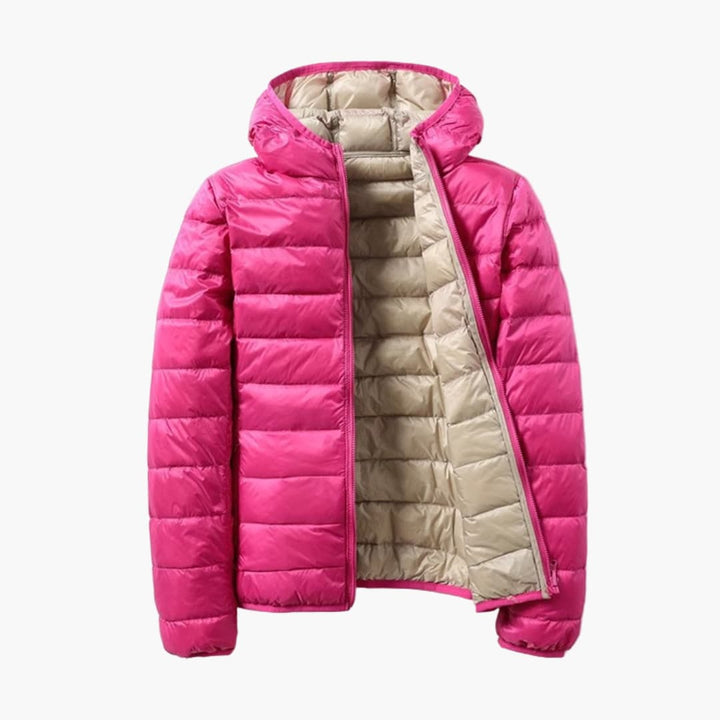 Damen Steppjacke mit Kapuze und Reißverschluss