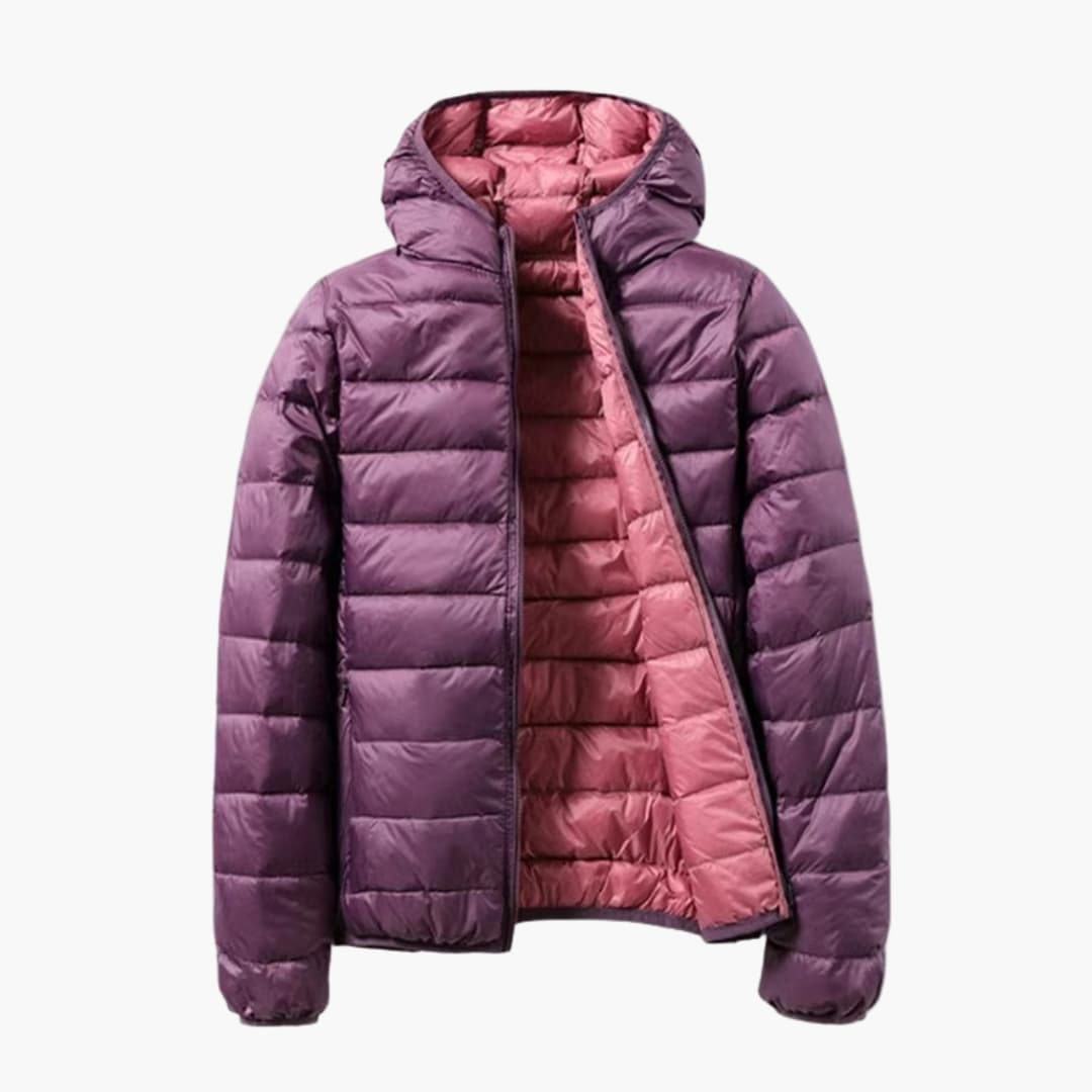 Damen Steppjacke mit Kapuze und Reißverschluss
