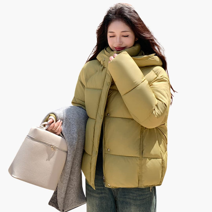 Damen Steppjacke mit Kapuze und Reißverschluss