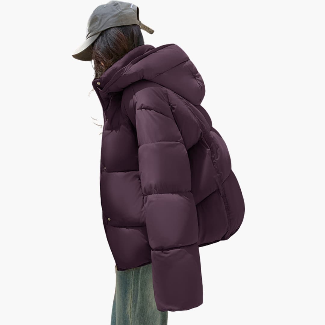 Damen Steppjacke mit Kapuze und Reißverschluss