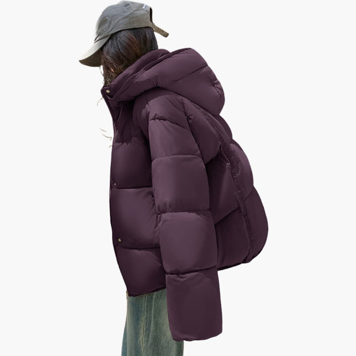 Damen Steppjacke mit Kapuze und Reißverschluss