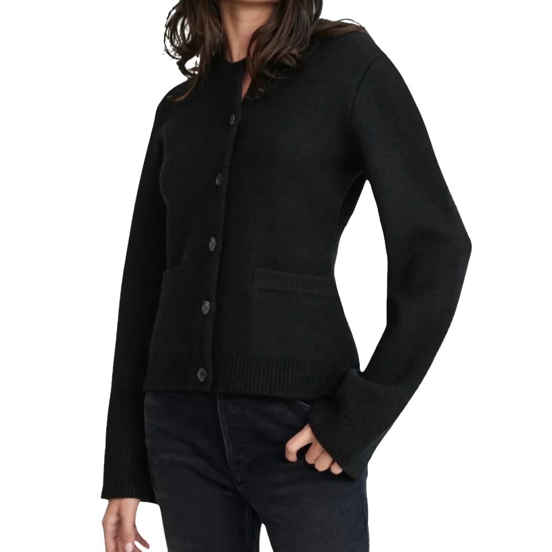 Damen Strickjacke mit offener Front und weiten Ärmeln