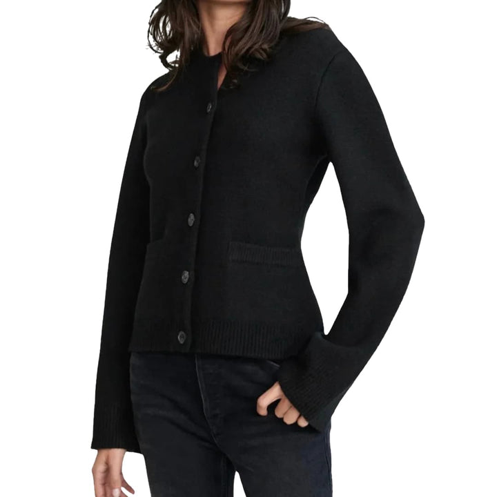 Damen Strickjacke mit offener Front und weiten Ärmeln