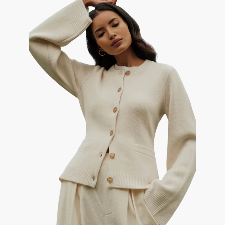 Damen Strickjacke mit offener Front und weiten Ärmeln