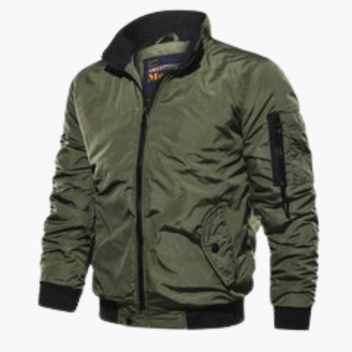 Herren Bomberjacke mit Reißverschluss und geripptem Saum
