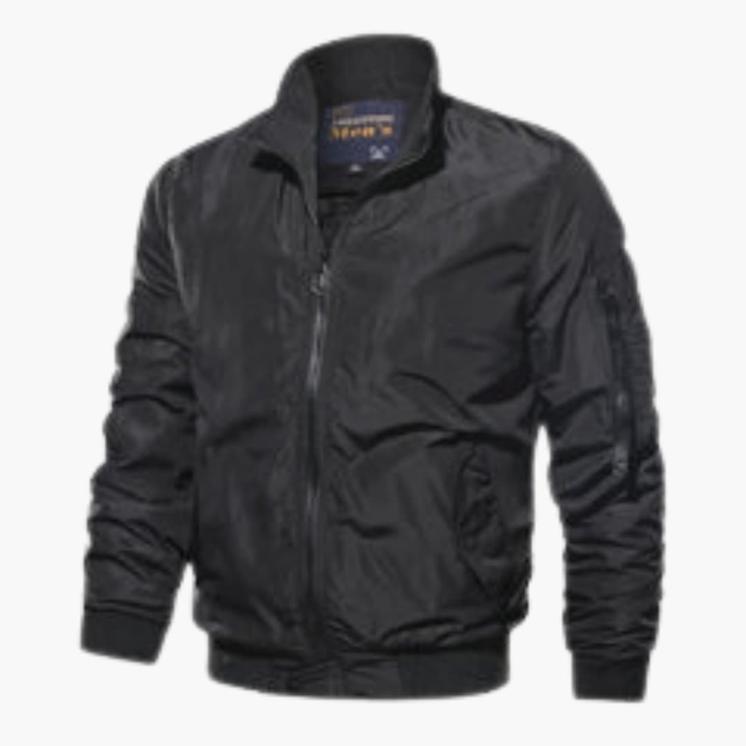 Herren Bomberjacke mit Reißverschluss und geripptem Saum
