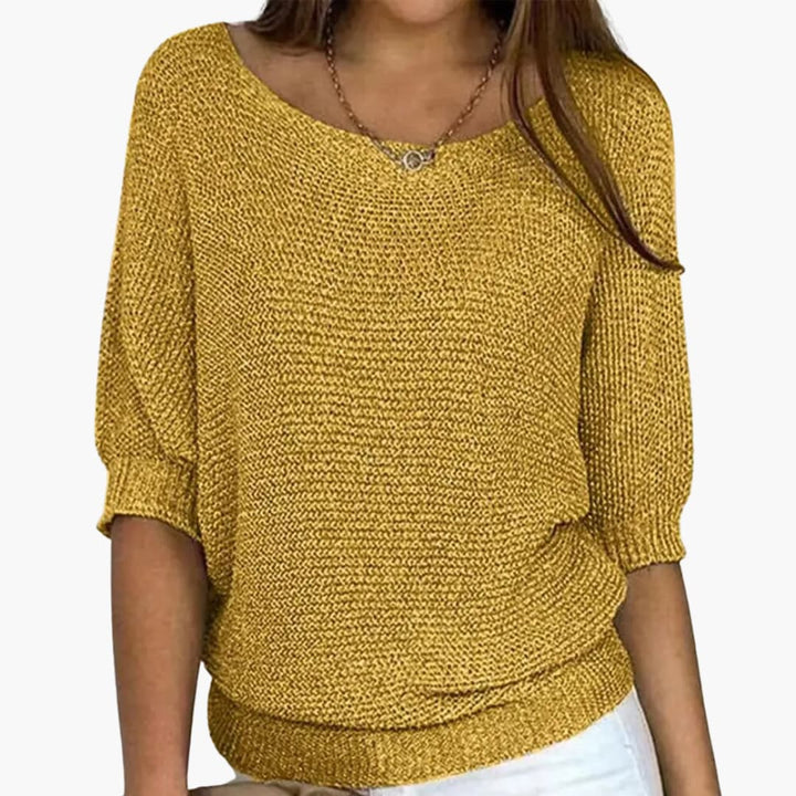Damen Strickpullover mit Rundhalsausschnitt