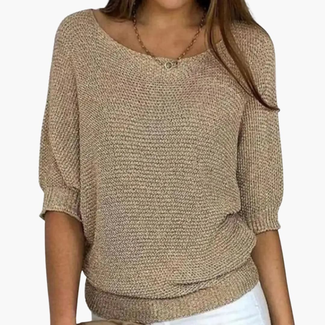 Damen Strickpullover mit Rundhalsausschnitt