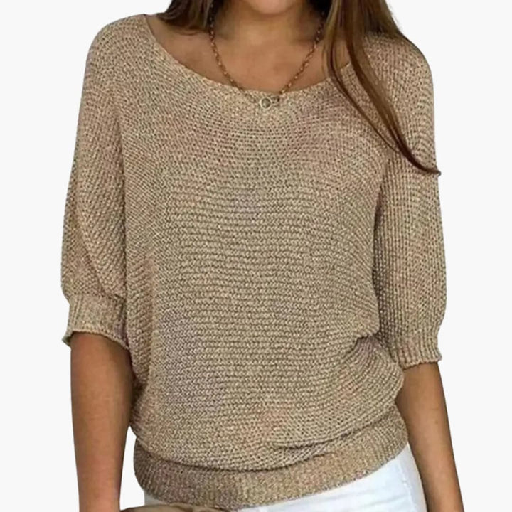 Damen Strickpullover mit Rundhalsausschnitt
