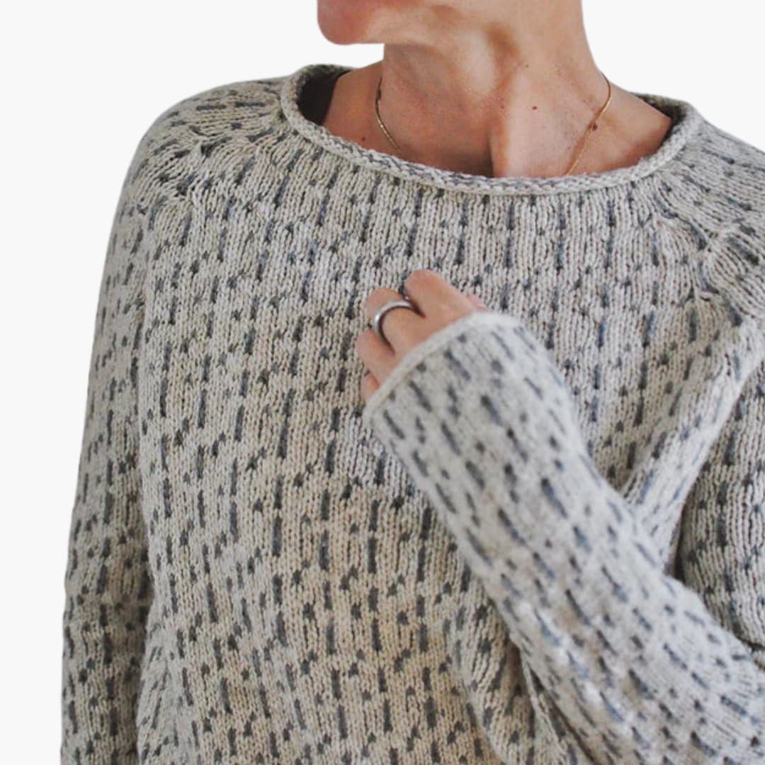 Damen Strickpullover mit Rundhalsausschnitt und langen Ärmeln