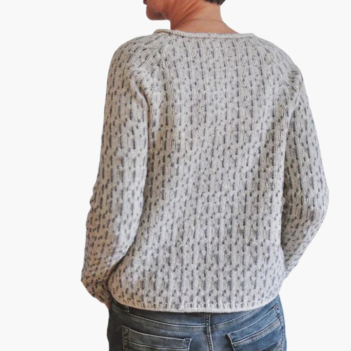 Damen Strickpullover mit Rundhalsausschnitt und langen Ärmeln