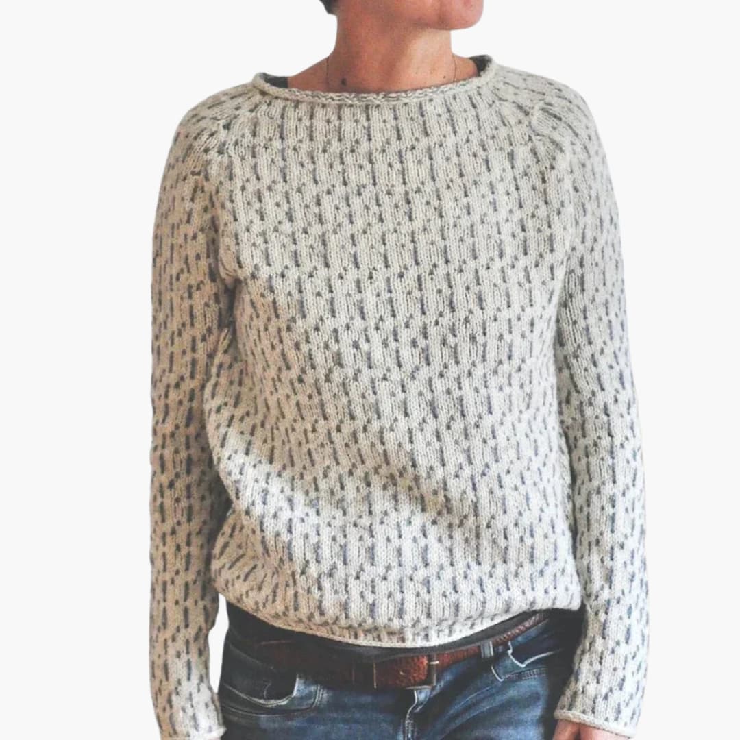 Damen Strickpullover mit Rundhalsausschnitt und langen Ärmeln