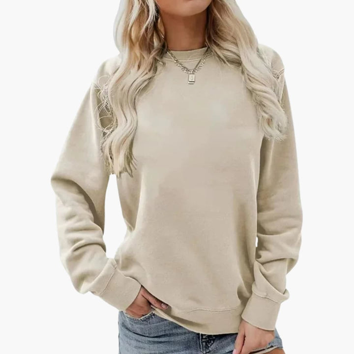 Damen Sweatshirt mit Rundhalsausschnitt und langen Ärmeln