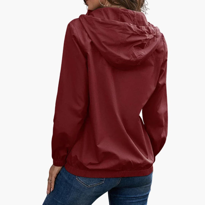 Damen Trenchcoat mit Kapuze, Knopfverschluss und Fronttaschen