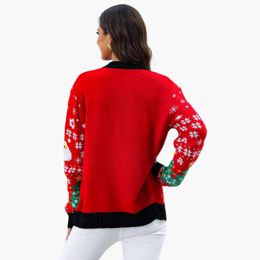 Damen Weihnachts pullover mit Rentiermuster