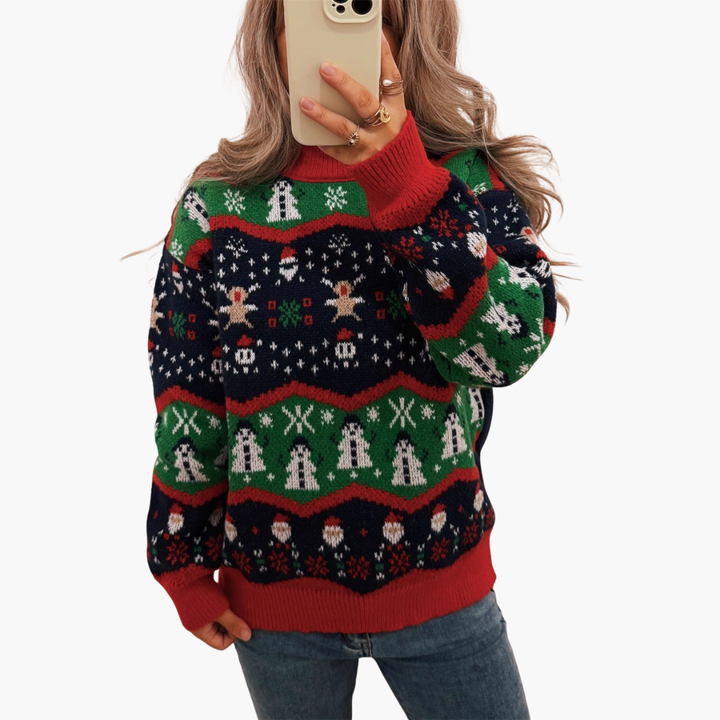 Damen Weihnachtspullover mit festlichem Muster