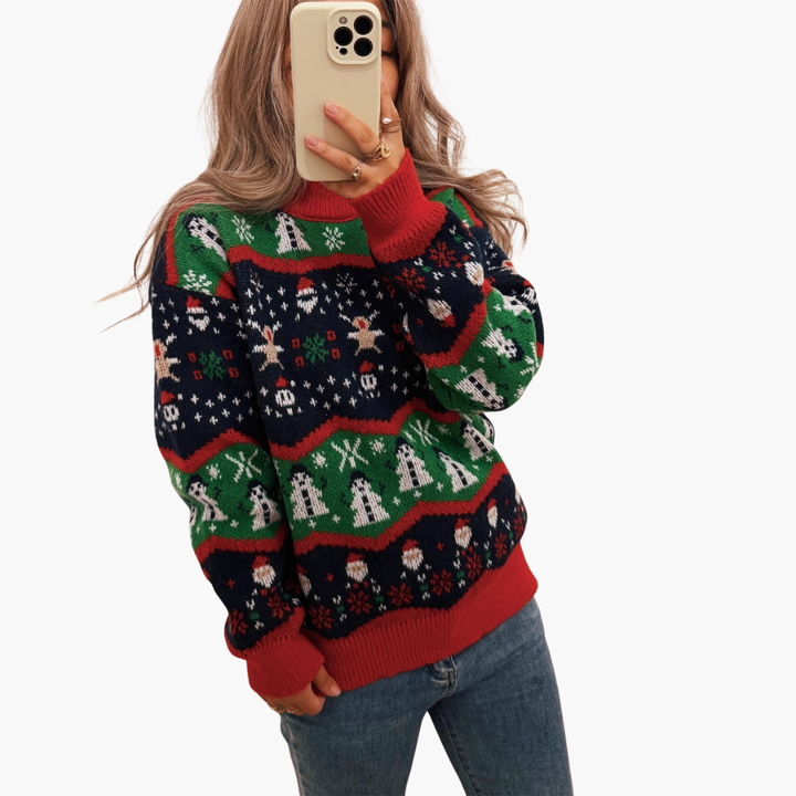 Damen Weihnachtspullover mit festlichem Muster