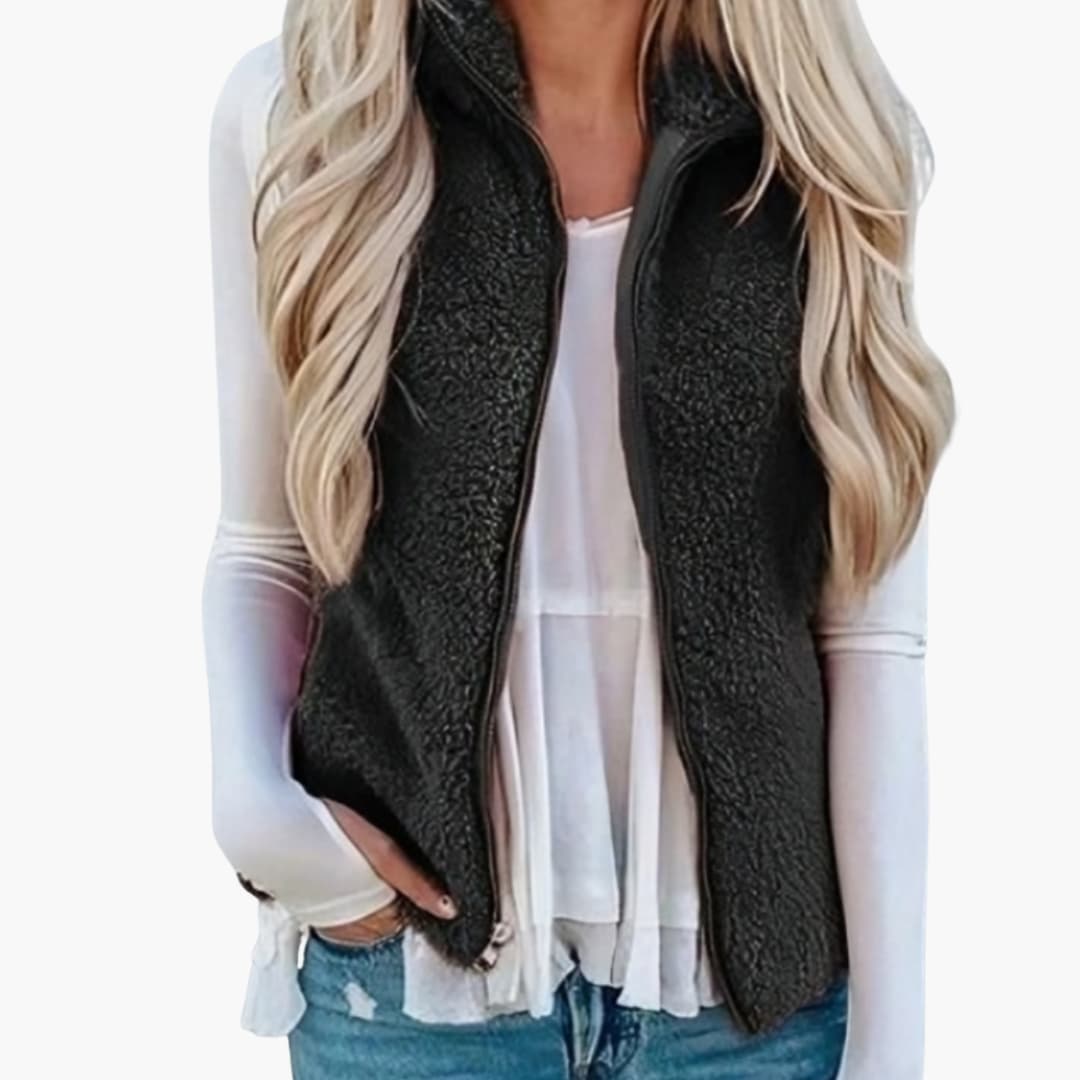 Damen Weste mit Reißverschluss und Seitentaschen