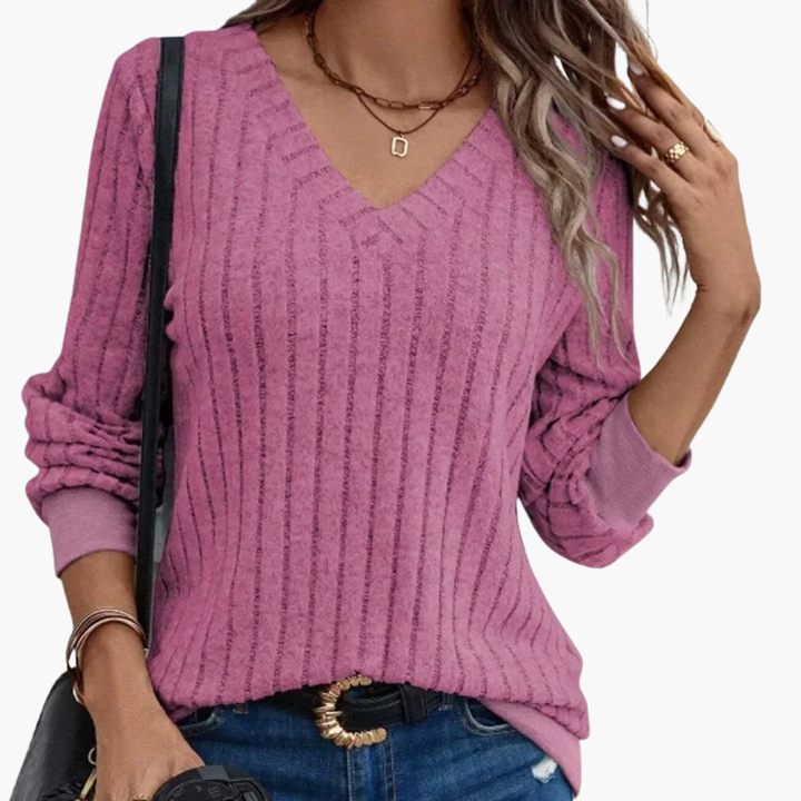 Damen Winterpullover mit V-Ausschnitt