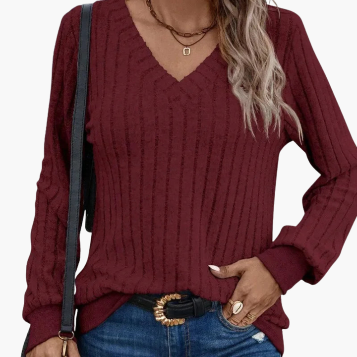 Damen Winterpullover mit V-Ausschnitt